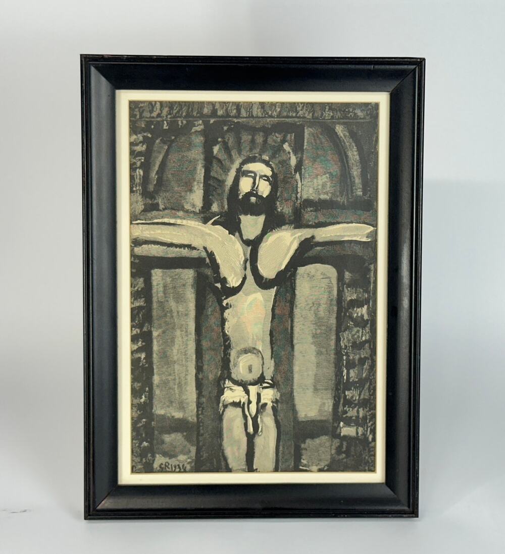 Georges Rouault "Crucifix in Window" Passion Series Wood Engraving 1936 Framed